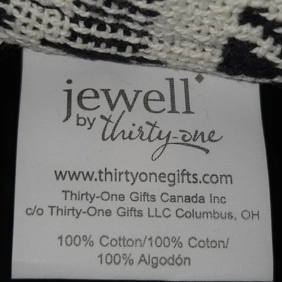 Thirty One Jewell‎ NWOT Black & White Rio Weave XL Reversible Tote 16"X14"X5" - Picture 11 of 14